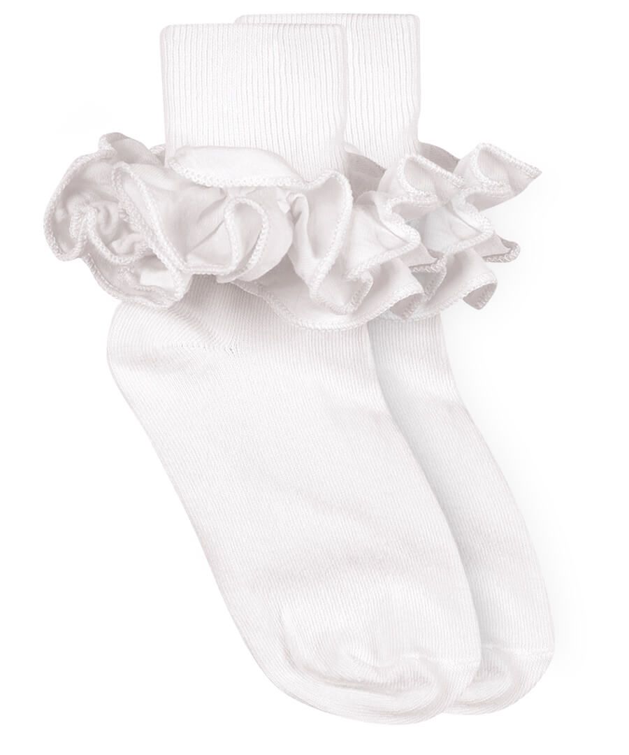 Misty Ruffle Lace Turn Cuff Socks - Red – Toads & Teacups Children's Shop