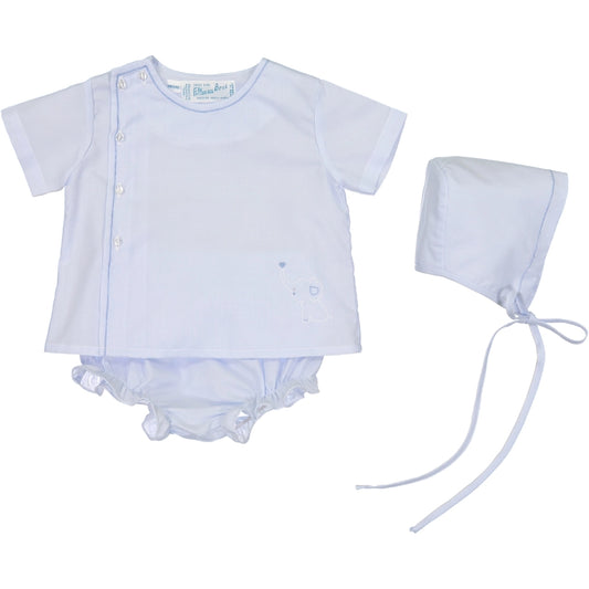 Preemie Baby Elephant Diaper Set - Blue