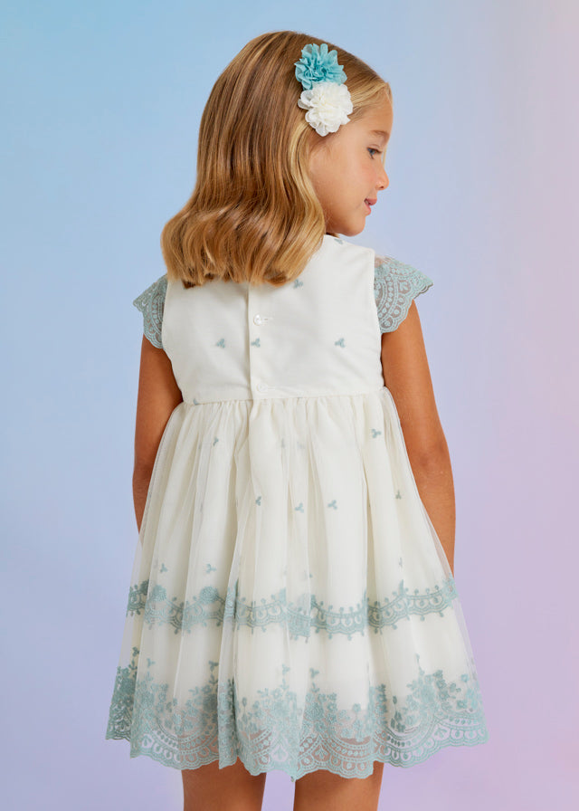 Embroidered Tulle Dress - Anise