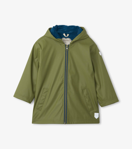 Zip Up Splash Jacket - Forest Green