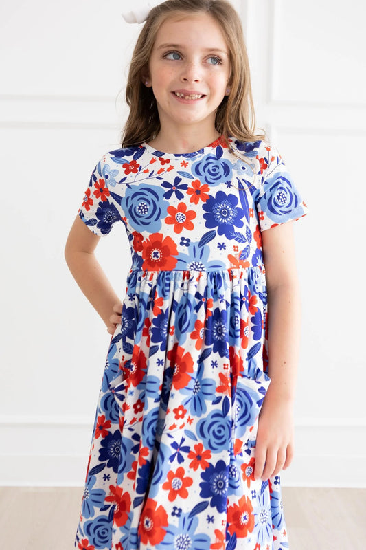 Pocket Twirl Dress - Happy 4th Floral