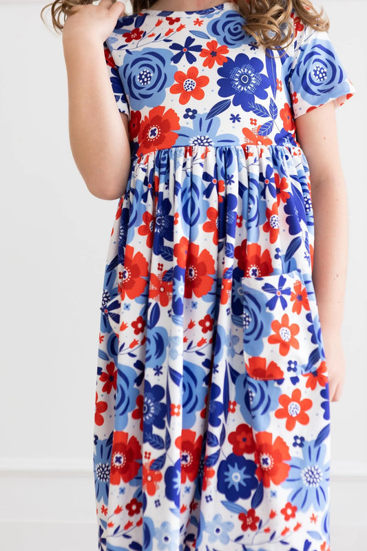 Pocket Twirl Dress - Happy 4th Floral