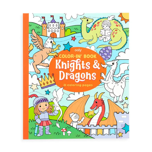 Color-in' Book - Knights & Dragons