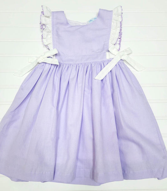 Linen Ruffle Dress - Lavender