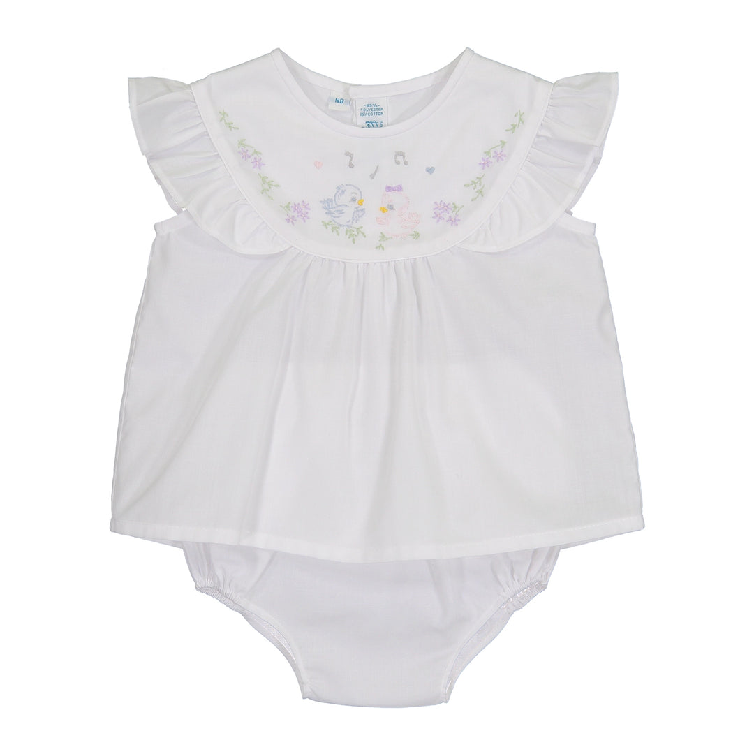 Lovebirds Diaper Set - White