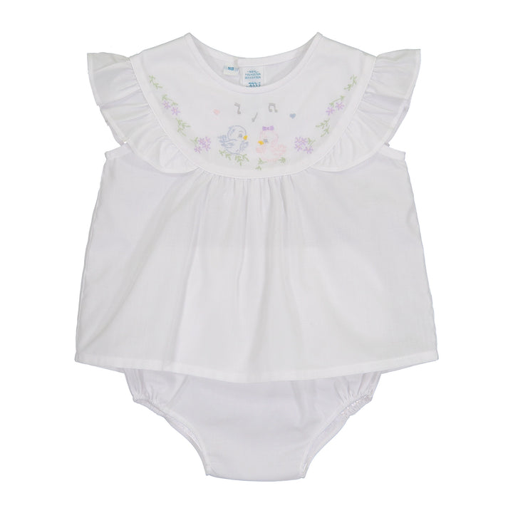 Lovebirds Diaper Set - White