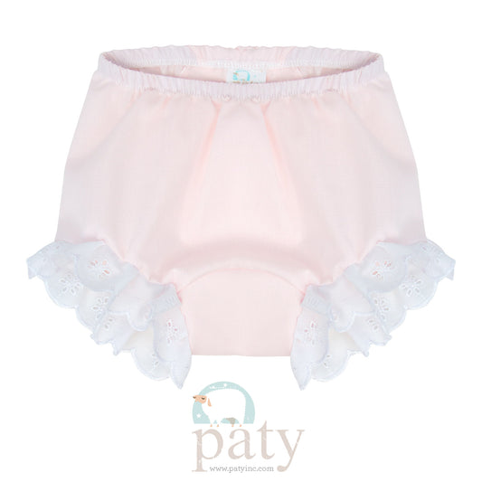 Diaper Cover with Eyelet - Pink