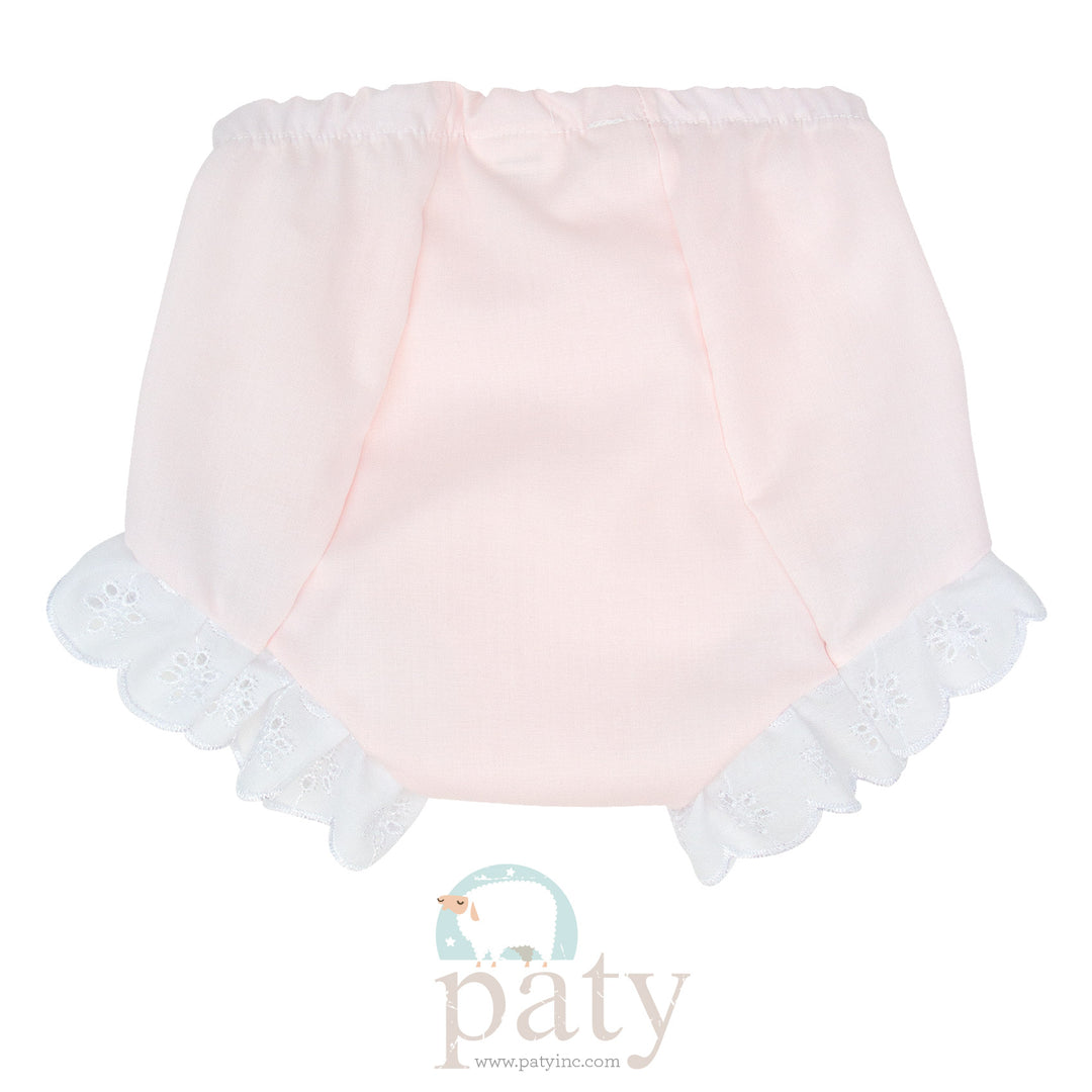 Diaper Cover with Eyelet - Pink