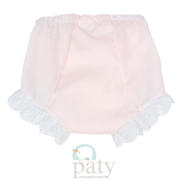 Diaper Cover with Eyelet - Pink