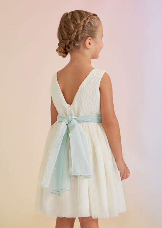 Pleated Tulle Dress - Anise