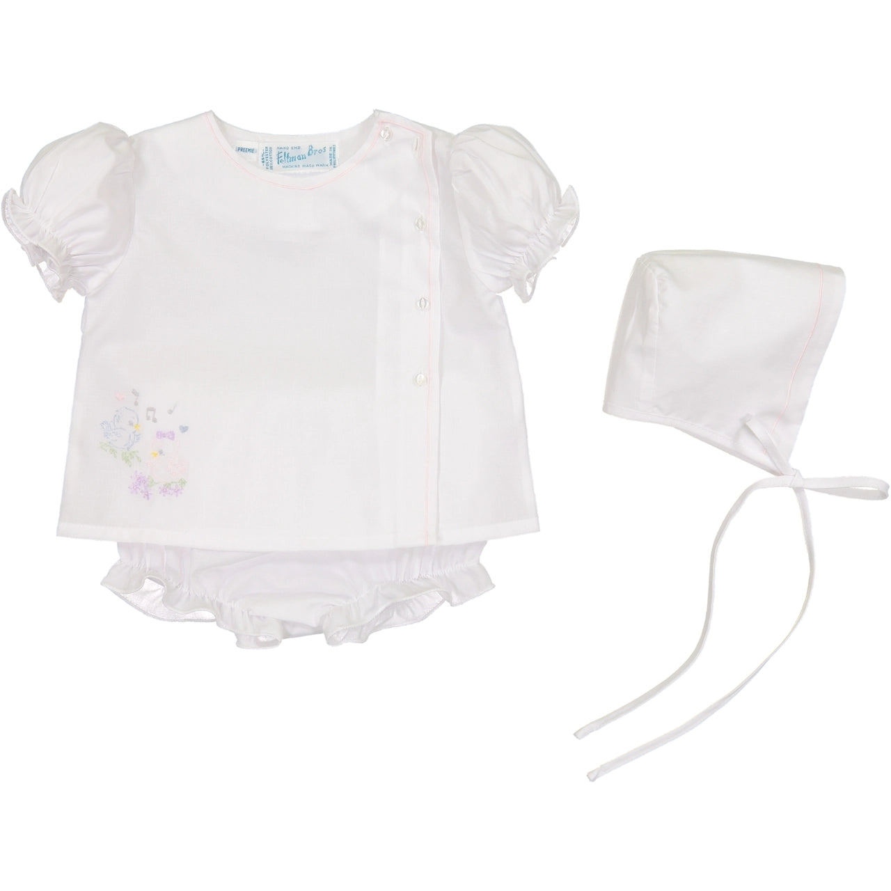 Preemie Lovebirds Diaper Set - White