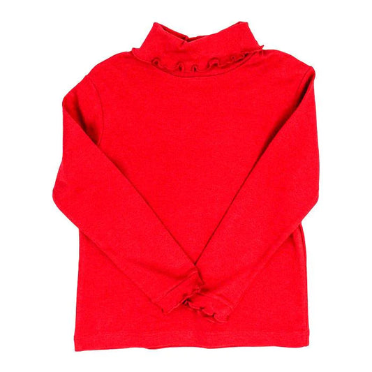 Ruffled Turtle Neck - Red