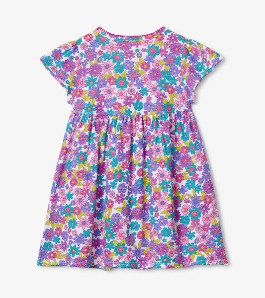Pocket Puff Dress - Retro Floral