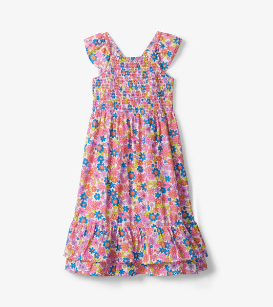 Smocked Maxi Dress - Retro Floral