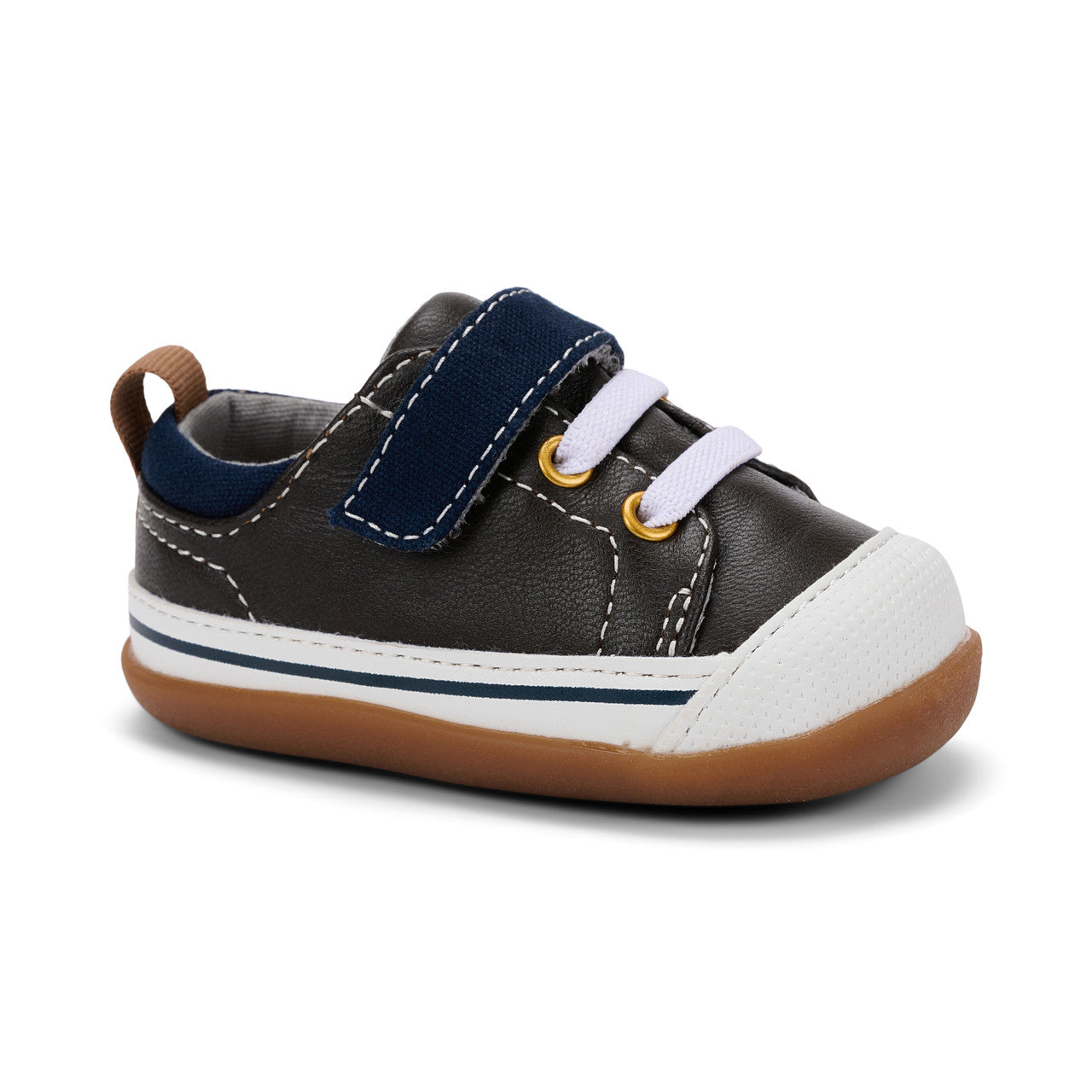 Stevie First Walker - Brown Leather/Blue