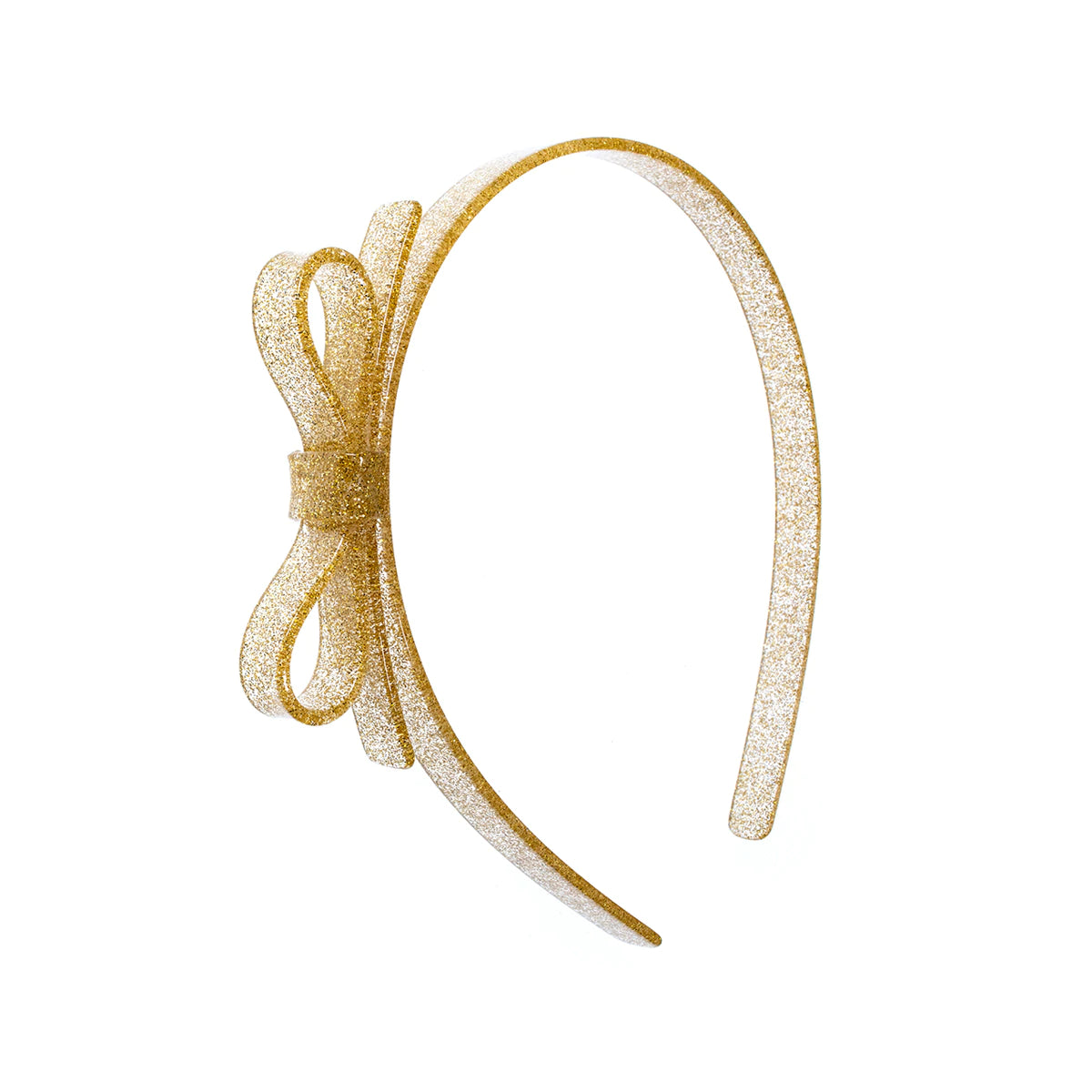Headband - Thin Bow (Glitter Gold)
