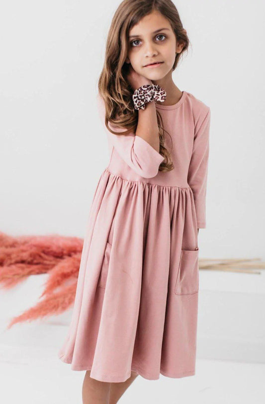 Pocket Twirl Dress - Vintage Pink
