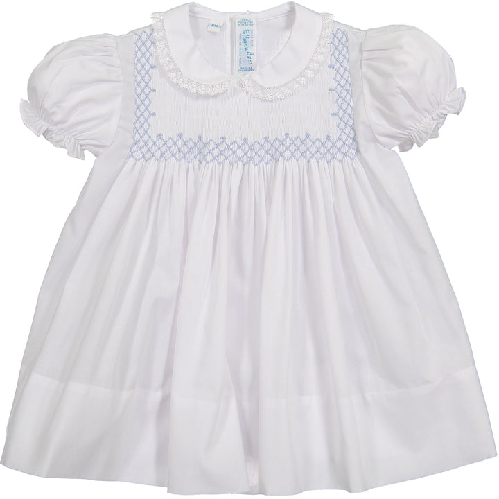 Vintage Smocked Bodice Dress - White