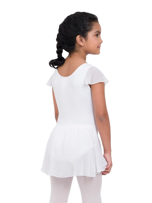 Flutter Sleeve Dress - White