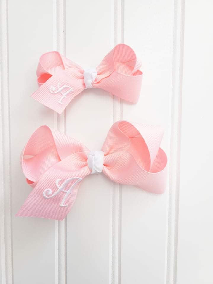 Monogrammed Bow - Pink