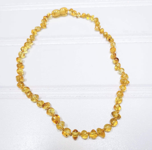 Baltic Amber Necklace - 12" Polished Honey Lemon
