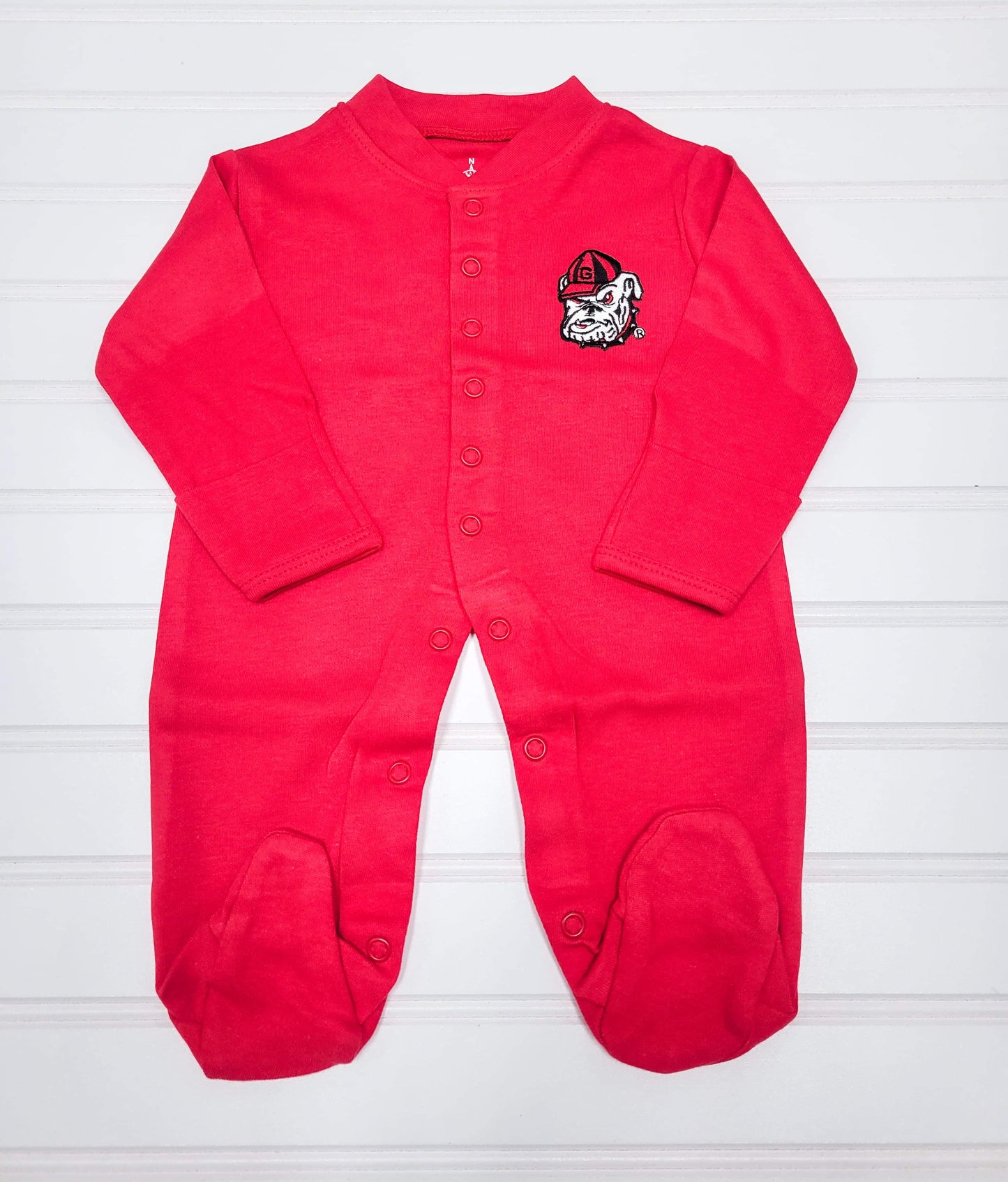UGA Footed Romper- Red