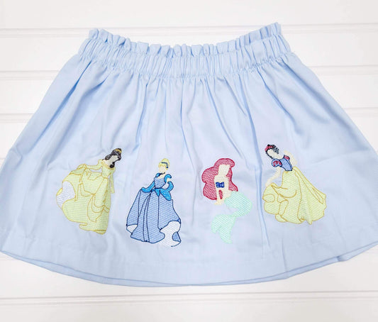 Embroidery Skirt- Blue Princesses