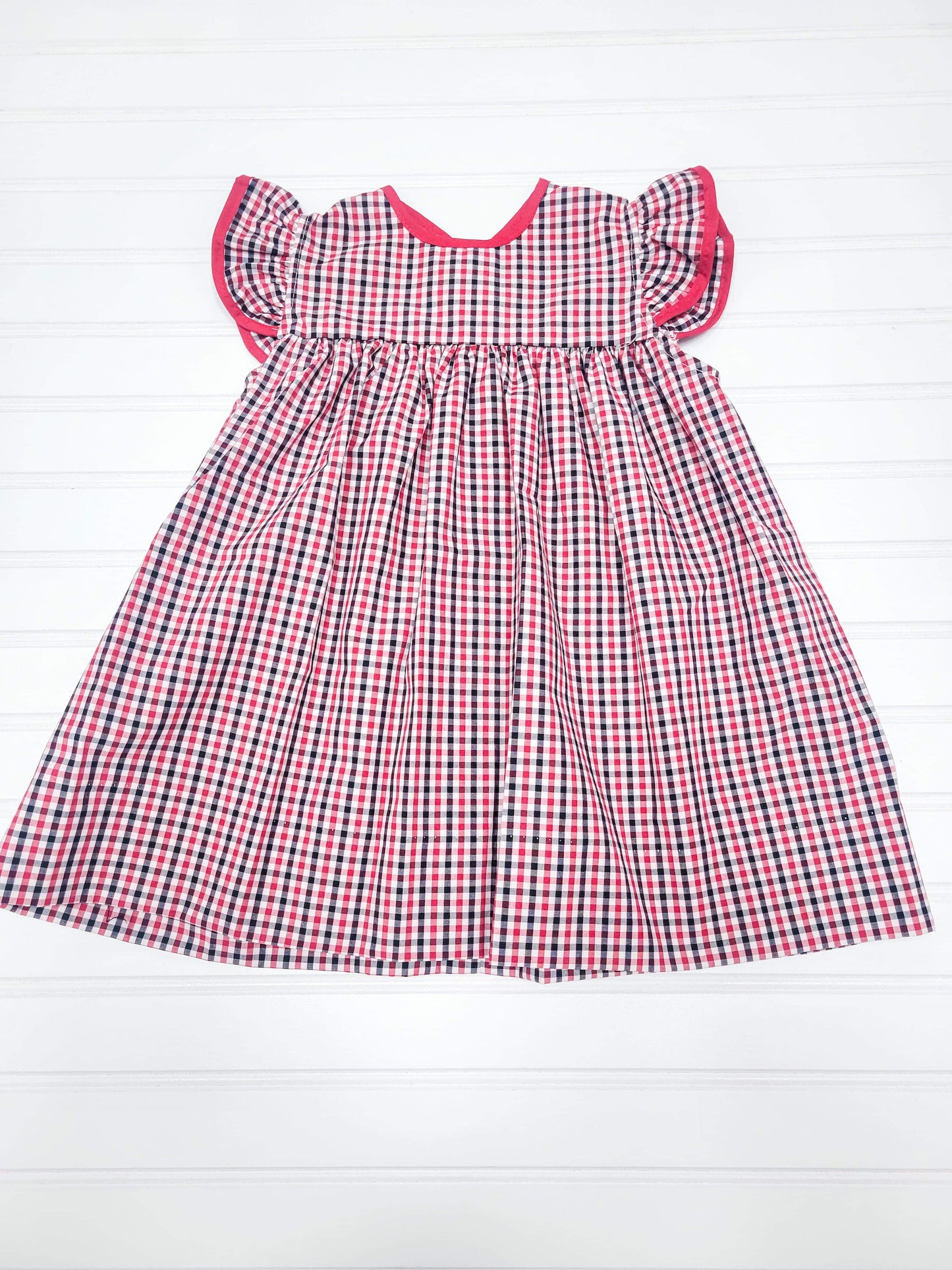 Dress with Bow - Red/Black Plaid