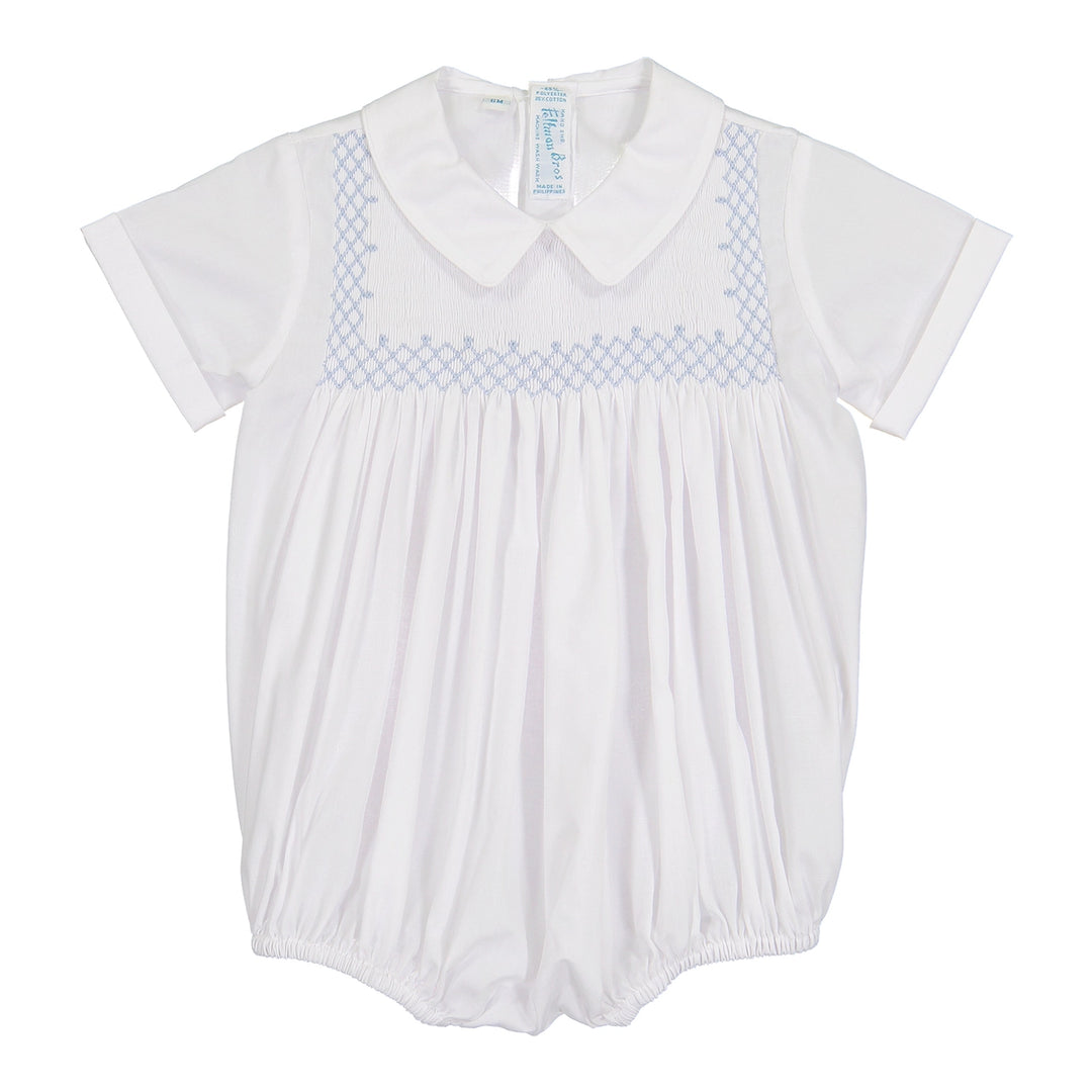 Vintage Smocked Bodice Creeper - White